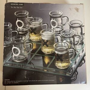 Drinking Game Tic-Tac-Toe Glass Mini Mugs Gift